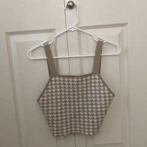 Tan Patterned Crop Top